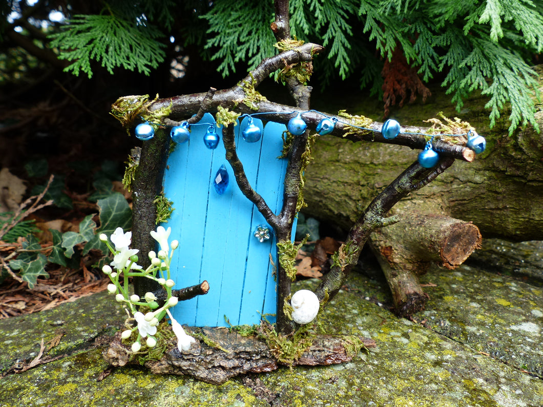 Blue Fairy Door With Bells